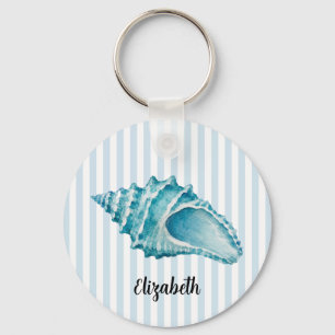 Porte-clés Peinture de coquillage de conque à nom personnalis