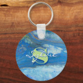 Porte-clés Peinture de fluides en cascade (Recto)