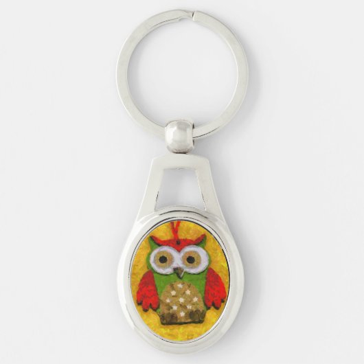 Porte-clés Peinture de hibou (Devant)