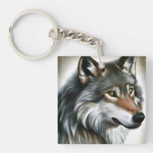 Porte-clés Peinture de loup