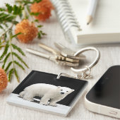 Porte-clés Peinture de l'ours polaire - Art original de la fa (Devant Droit)