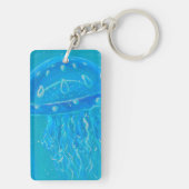 Porte-clés Peinture de Méduse Bleue (Dos)