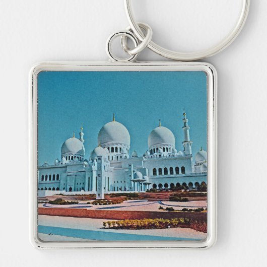 Porte-clés Peinture de mosquée d'Abu Dhabi (Devant)