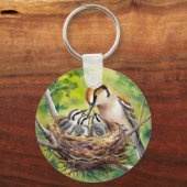 Porte-clés Peinture de nid d'oiseau doux (Recto)