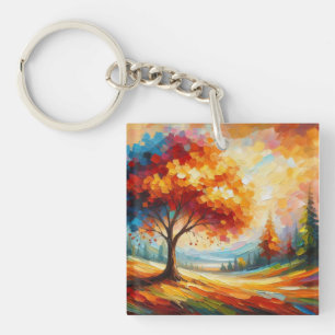 Porte-clés Peinture de Paysage avec des Couleurs Vives