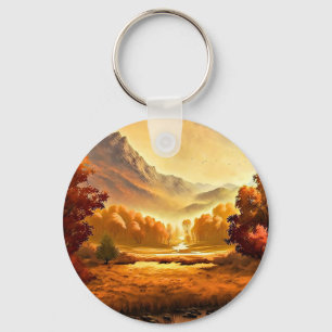 Porte-clés Peinture de paysage d'automne-68754