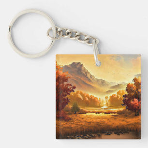 Porte-clés Peinture de paysage d'automne-68754