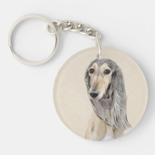 Porte-clés Peinture de Saluki (Faune) - Cute Original Chien A