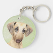 Porte-clés Peinture de Sloughis - Art Original de Chien Migno (Dos)