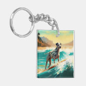 Porte-clés Peinture de Surf à la Plage dalmate (Devant gauche)