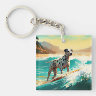 Porte-clés Peinture de Surf à la Plage dalmate