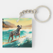 Porte-clés Peinture de Surf à la Plage dalmate (Dos)