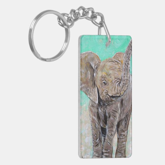 Porte-clés Peinture des éléphants de bébé (Devant gauche)