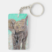 Porte-clés Peinture des éléphants de bébé (Dos)