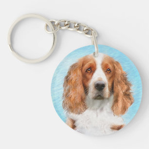 Porte-clés Peinture d'espagnol Welsh Springer - Art original