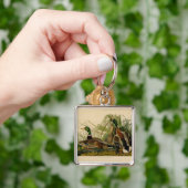 Porte-clés Peinture d'oiseaux de Mallard Duck Audubon (main)