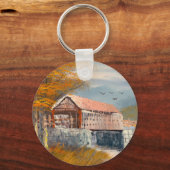 Porte-clés Peinture D'Un Ancien Pont Couvert De Pennsylvanie (Recto)