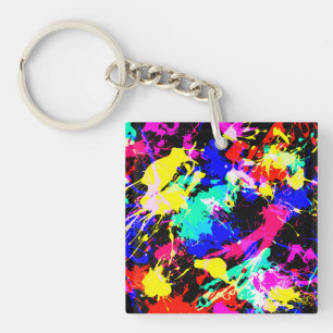 Porte-clés Peinture éclaboussée colorée mignonne