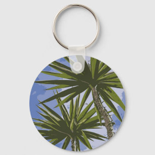 Porte-clés Peinture Effet Photo de Feuilles de Palmier Yucca