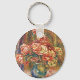 Porte-clés Peinture élégante de roses Renoir dans le style Sh