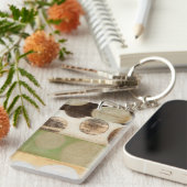 Porte-clés Peinture en panneau de bois de tonalité Terre avec (Devant droit)