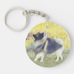 Porte-clés Peinture en teint de Keeshond - jolie art original