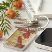 Porte-clés Peinture florale avec les courses évidentes de (Devant droit)