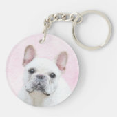 Porte-clés Peinture française de Bulldog (Crème/Blanc) - Art  (Dos)