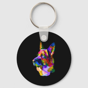 Porte-clés Peinture German Shepherd Peinture Art Pet Chien M