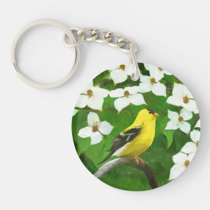 Porte-clés Peinture Goldfinch - Cute Original Chien Art