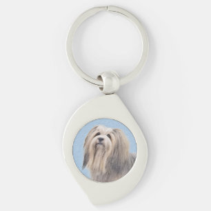 Porte-clés Peinture Havanaise (Argent) - Cute Original Chien