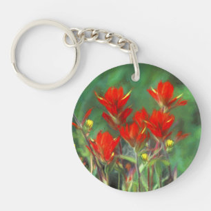 Porte-clés Peinture indienne de pinceau - Art Fleur original