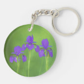 Porte-clés Peinture Iris Violet - Art Fleur Originale (Dos)