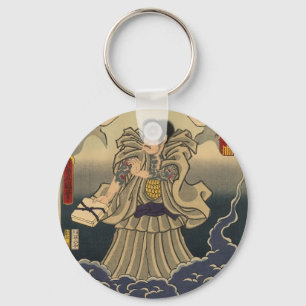 Porte-clés Peinture japonaise ancienne du crapaud géant