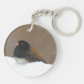 Porte-clés Peinture Junco foncée - Art original pour oiseaux (Dos)
