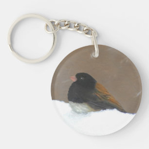 Porte-clés Peinture Junco foncée - Art original pour oiseaux