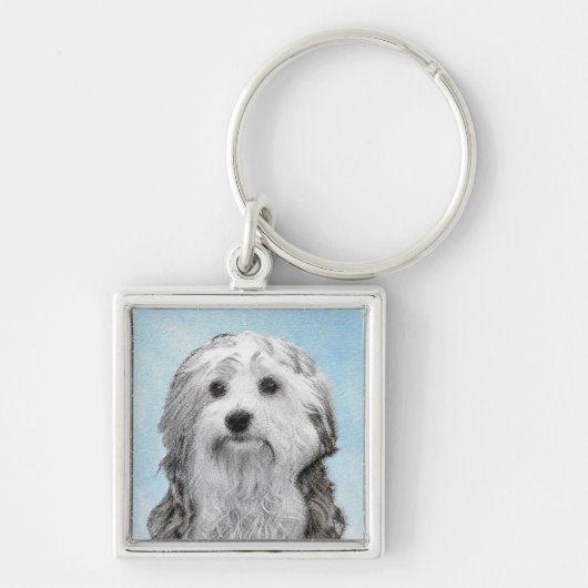 Porte-clés Peinture Lowchen - Cute Original Chien Art (Devant)