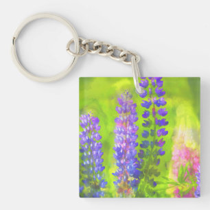 Porte-clés Peinture Lupine - Art Fleur Original