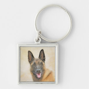 Porte-clés Peinture malinoise belge - Beau art original de ch