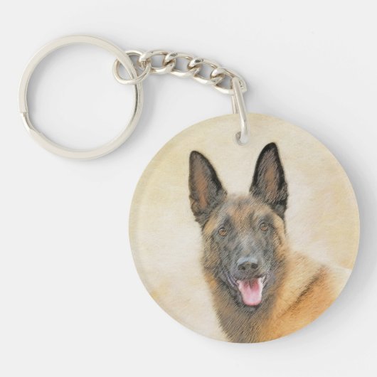 Porte-clés Peinture Malinoise belge - Cute Original Chien Art (Devant)