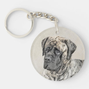 Porte-clés Peinture mastiff anglaise (Brindle) - Dog Art