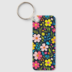 Porte-clés Peinture numérique florale motif fleurs