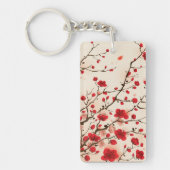 Porte-clés Peinture orientale de style, fleur de prune au (Devant)