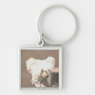 Porte-clés Peinture originale de chien chinois à crête nue
