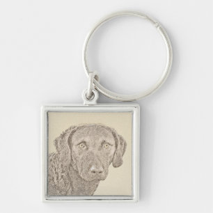 Porte-clés Peinture originale de chien par Retriever de Chesa