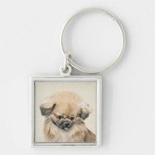 Porte-clés Peinture Pekingese - Cute Original Chien Art