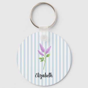 Porte-clés Peinture personnalisée lilas violet rayure