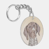 Porte-clés Peinture pointeur germanique - Art original (Devant gauche)