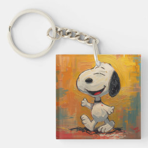 Porte-clés Peinture Pop Art de Chien Beagle Joyeux