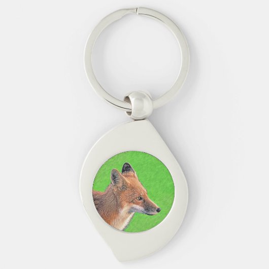 Porte-clés Peinture Red Fox - Art original de la faune (Devant)